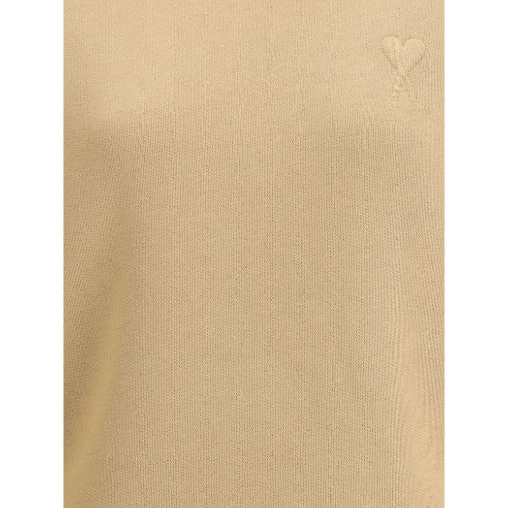 Ami Paris Beige Cotton Sweatshirt