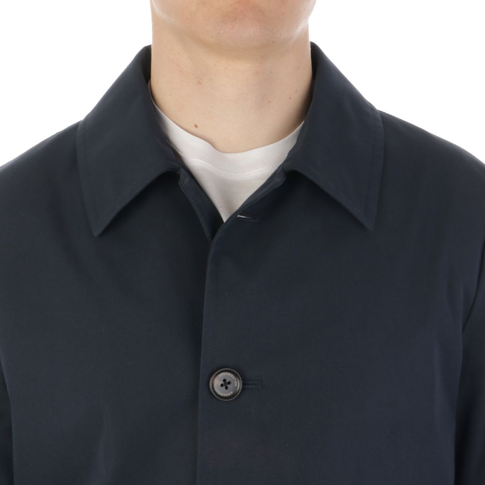Aquascutum Black Cotton Mens Coat