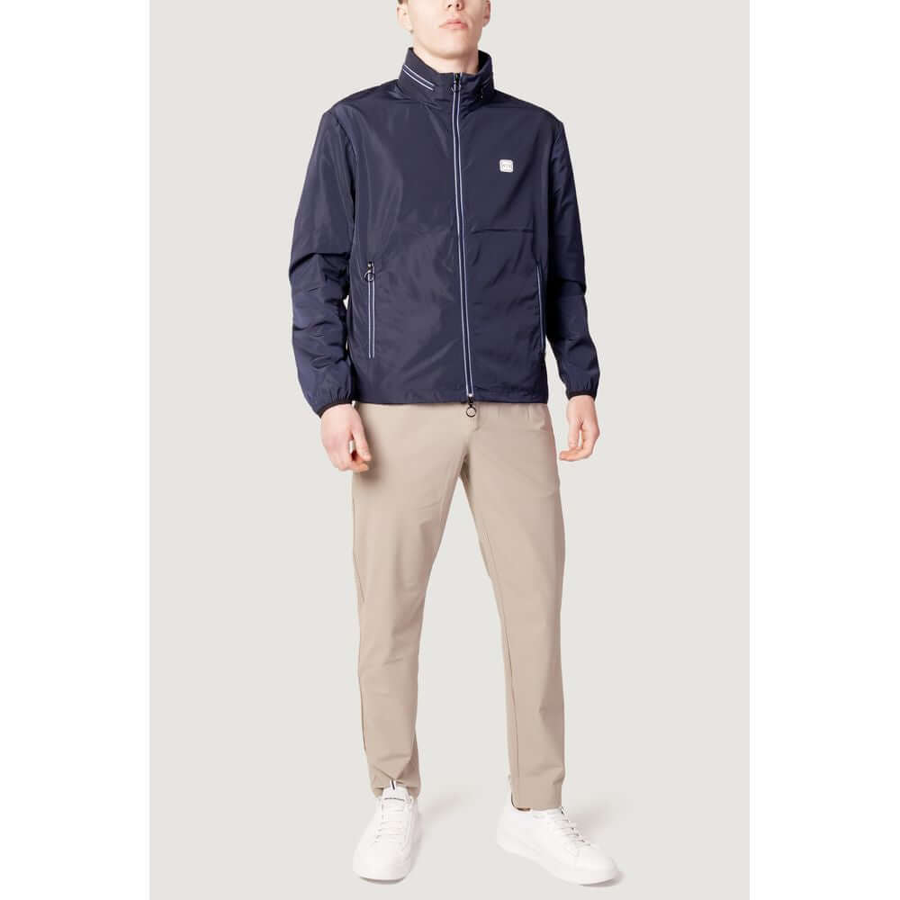 Armani Exchange Blue Polyester Shell Jacket