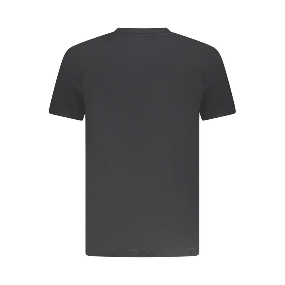Back view of Armata Di Mare Black Cotton Men T-Shirt with short sleeves and crew neck.