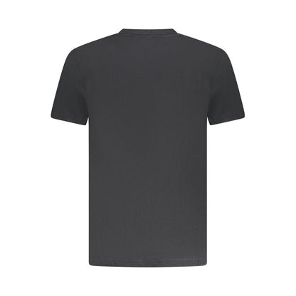 Back view of Armata Di Mare Black Cotton Men T-Shirt with short sleeves and crew neck.