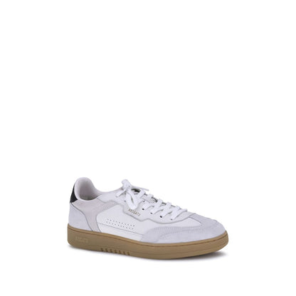 Axel Arigato White Calf Leather Bos Taurus Low Top Sneakers with suede details and perforations on gum sole.