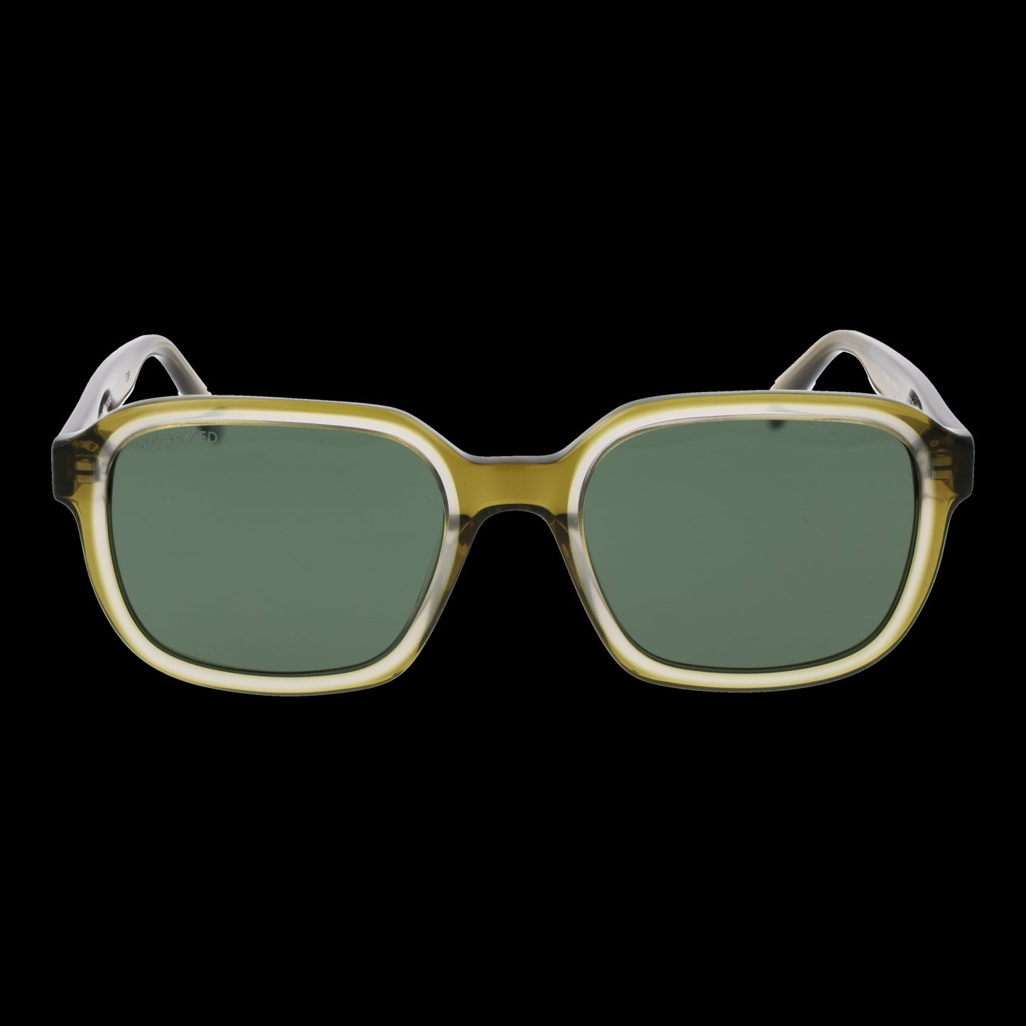 Front view of BENETTON MOD. BE5071 52558 gent sunglasses with green lenses.