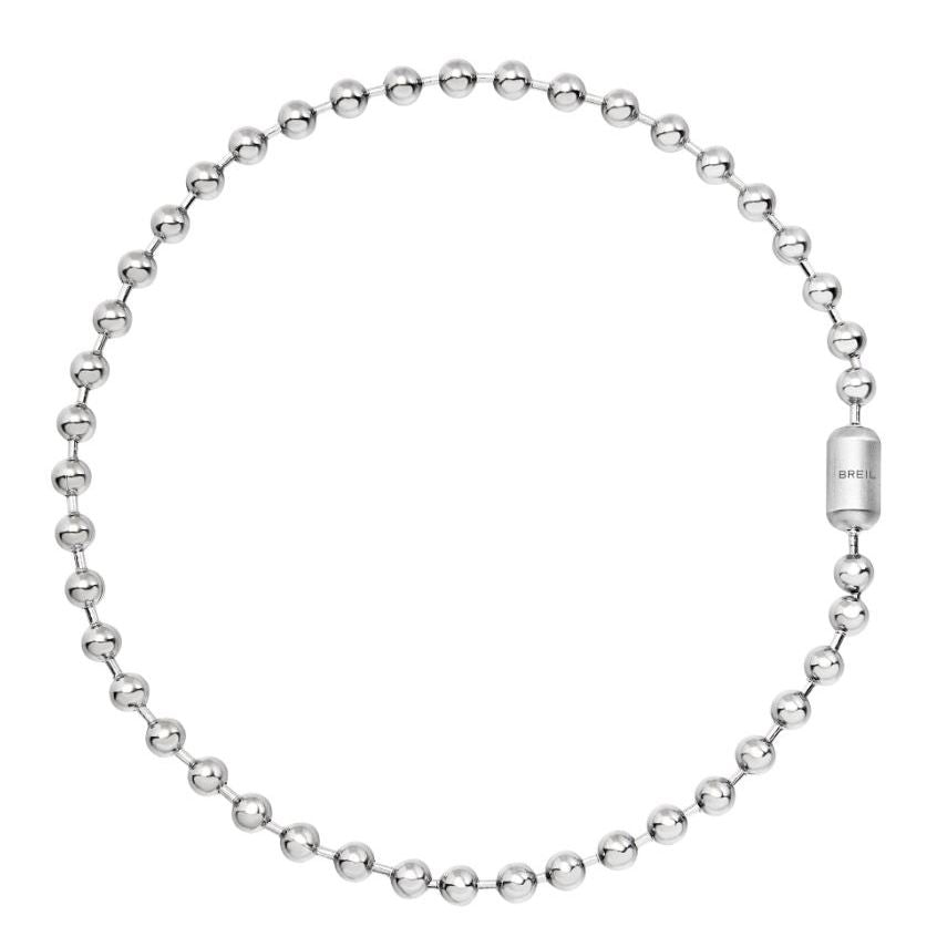 BREIL JEWELS Mod. TJ3668 silver gent necklace, 925° silver, chronograph features, in official packaging. Water resistant 5 ATM, quartz analog.
