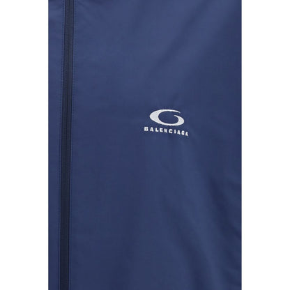Balenciaga Blue Polyester Shell Jacket