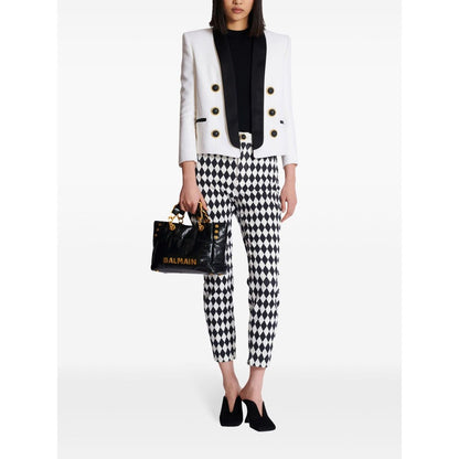 Balmain 1945 Soft PB-monogrammed crinkled small leather tote bag