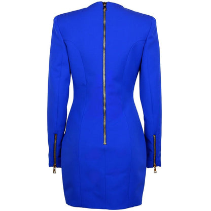 Balmain Blue Wool Dress