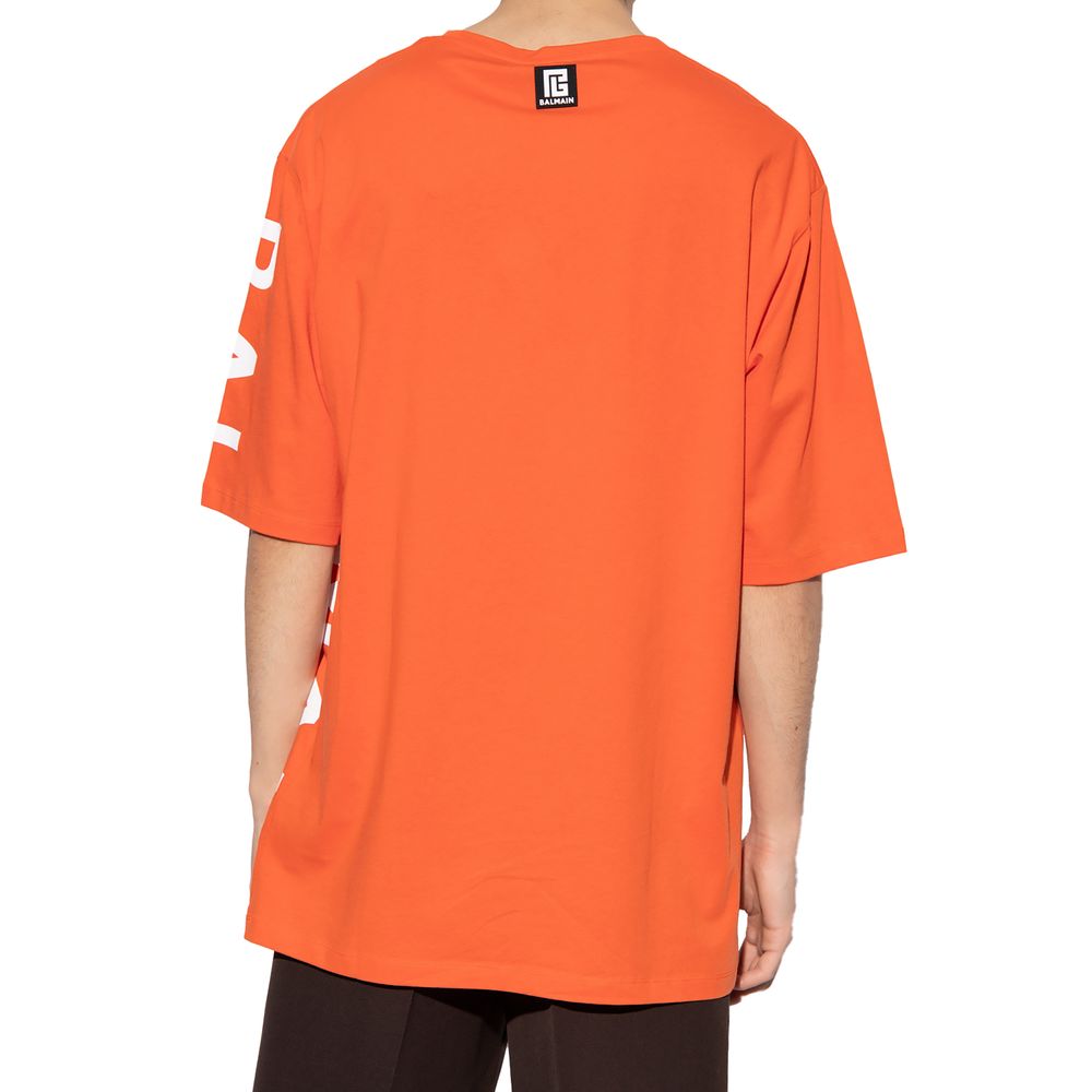Balmain Orange Cotton T-Shirt