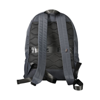 Back view of Blauer Blue Polyester Backpack with adjustable shoulder straps and padded support