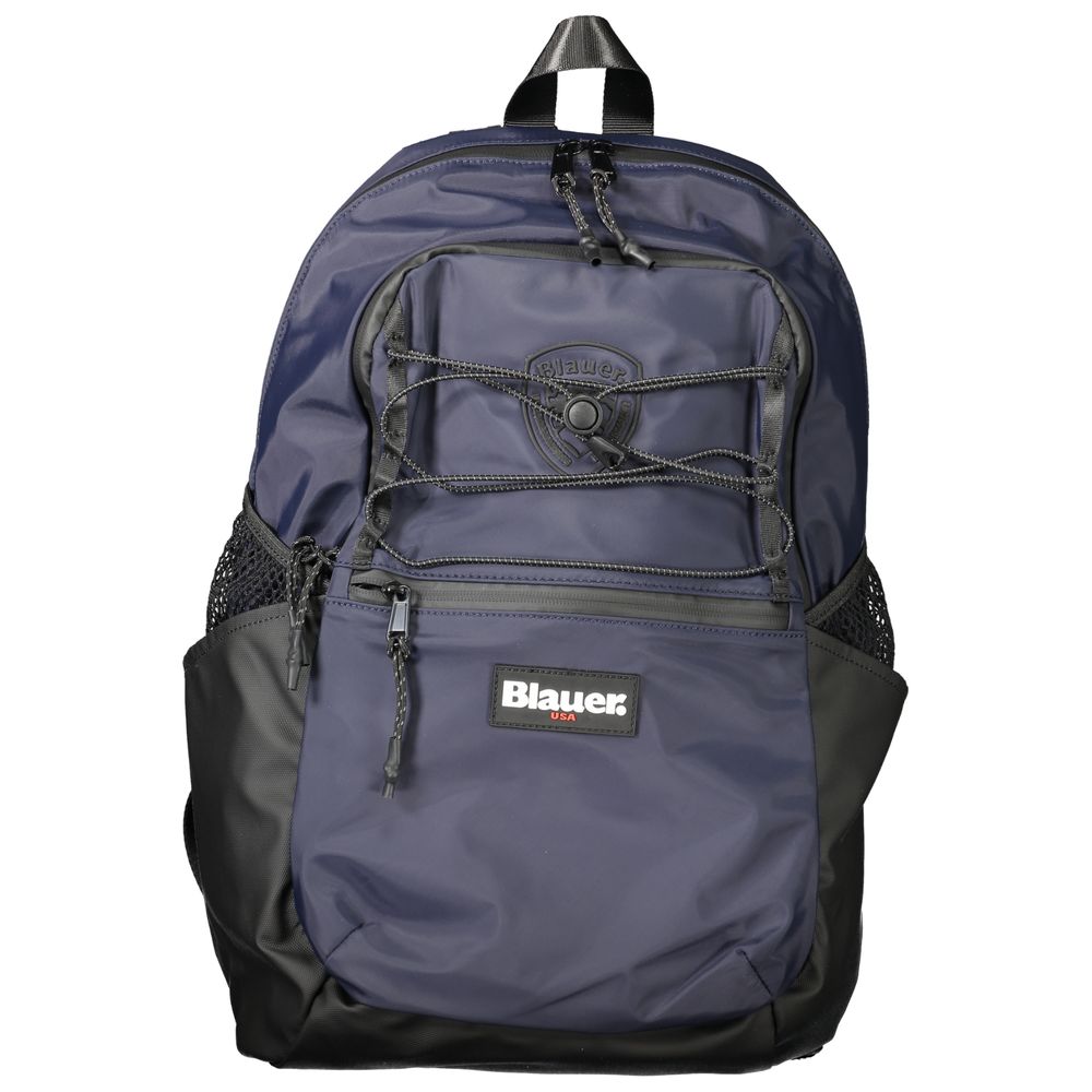 Blauer Blue Polyester Men Backpack with adjustable straps and zip closure, ideal for stylish and organized travel.