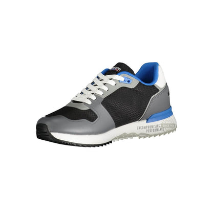 Blauer Gray Polyester Sneaker with laces, contrast details, print, and logo - sports footwear