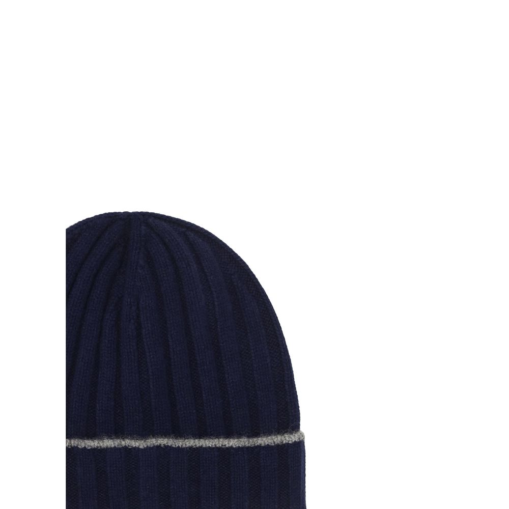 Brunello Cucinelli Blue Cashmere Beanie