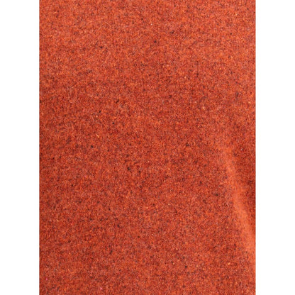 Close-up of fabric texture for Brunello Cucinelli Orange Alpaca Vicugna Pacos Sweatshirt showcasing mélange pattern.