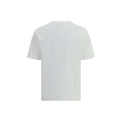 Back view of Brunello Cucinelli White Cotton T-Shirt showcasing its minimalist design and quality material for a casual-chic look.