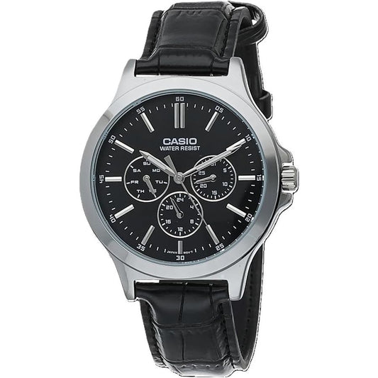 CASIO COLLECTION Mod. MULTIFUNCTION. LEATHER - BLACK