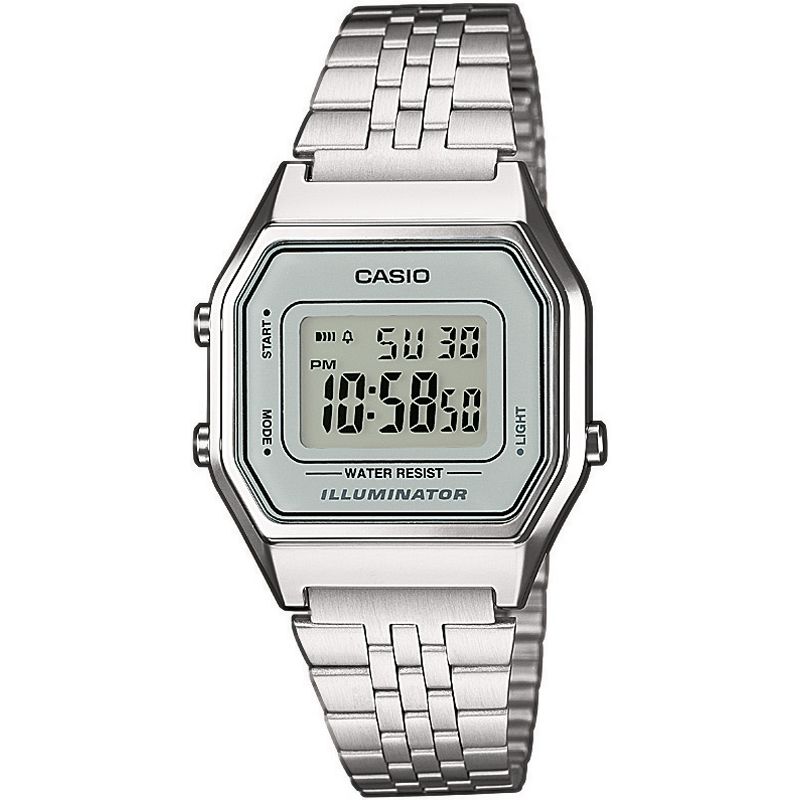 CASIO EU WATCHES Mod. LA680WEA-7EF unisex wristwatch with stainless steel bracelet and quartz movement.