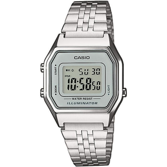 CASIO EU WATCHES Mod. LA680WEA-7EF unisex wristwatch with stainless steel bracelet and quartz movement.