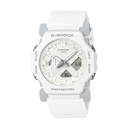 CASIO G-SHOCK Mod. SLIM CLASSIC white unisex wristwatch with resin case and strap, 42mm, water resistant 20 ATM, quartz multifunction.