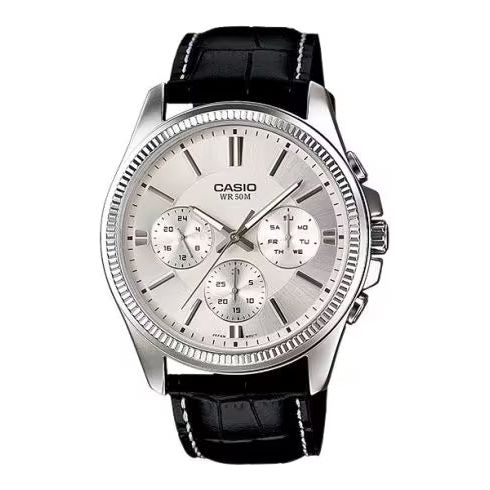 CASIO Mod. DAY DATE MULTIFUNCTION. LEATHER - WHITE