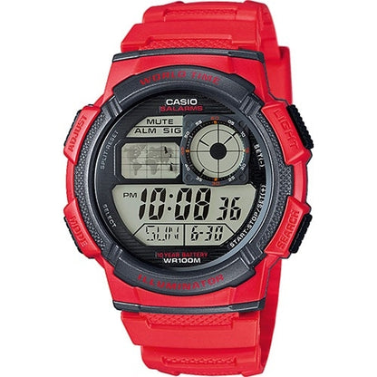 CASIO SPORT Mod. DIVER - WORLD TIME ILLUMINATOR 5 ALARMS. 10 YEARS BATTERY - RED