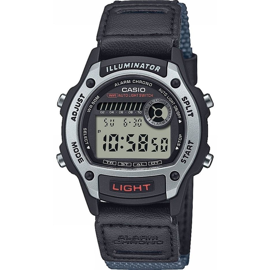 CASIO SPORT Mod. TIMELESS COLLECTION - SILVER unisex wristwatch with leather strap, quartz movement, multifunction display.
