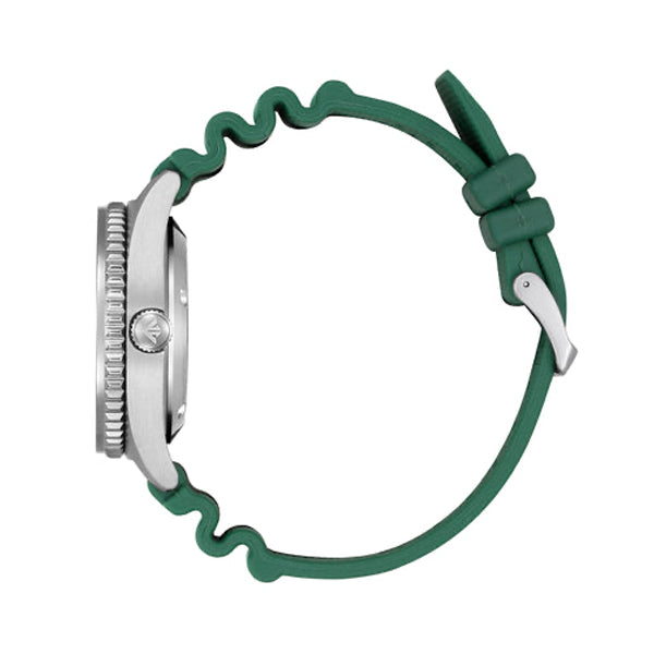 Side view of CITIZEN WATCHES Mod. NY0121-09X with green strap, showcasing design and craftsmanship.