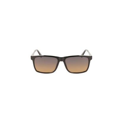 Calvin Klein Black Plastic Men Sunglass with brown lenses, square frame. Stylish and sophisticated eyewear for modern fashion enthusiasts.