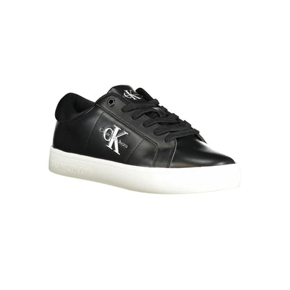Calvin Klein Black Polyethylene Women Sneaker with iconic logo, sleek design, and comfort-focused features for a modern urban style.