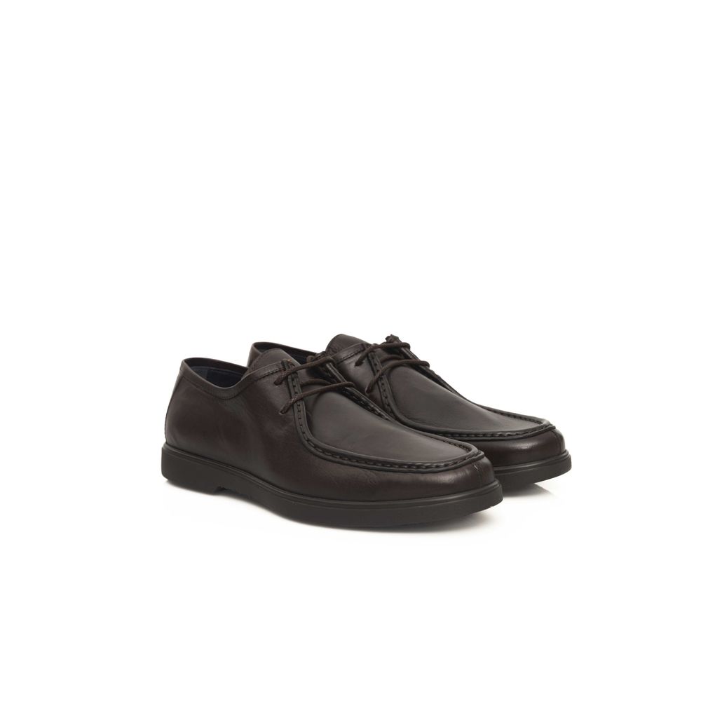 Cerruti 1881 Brown Cowhide Men Derby Shoe