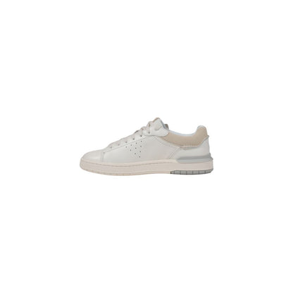 Clarks White Leather Low Top Sneakers
