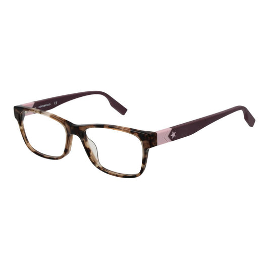 Converse Brown Plastic Glasses (Frames) full-rim rectangle style for women with demo lenses and branded case included.