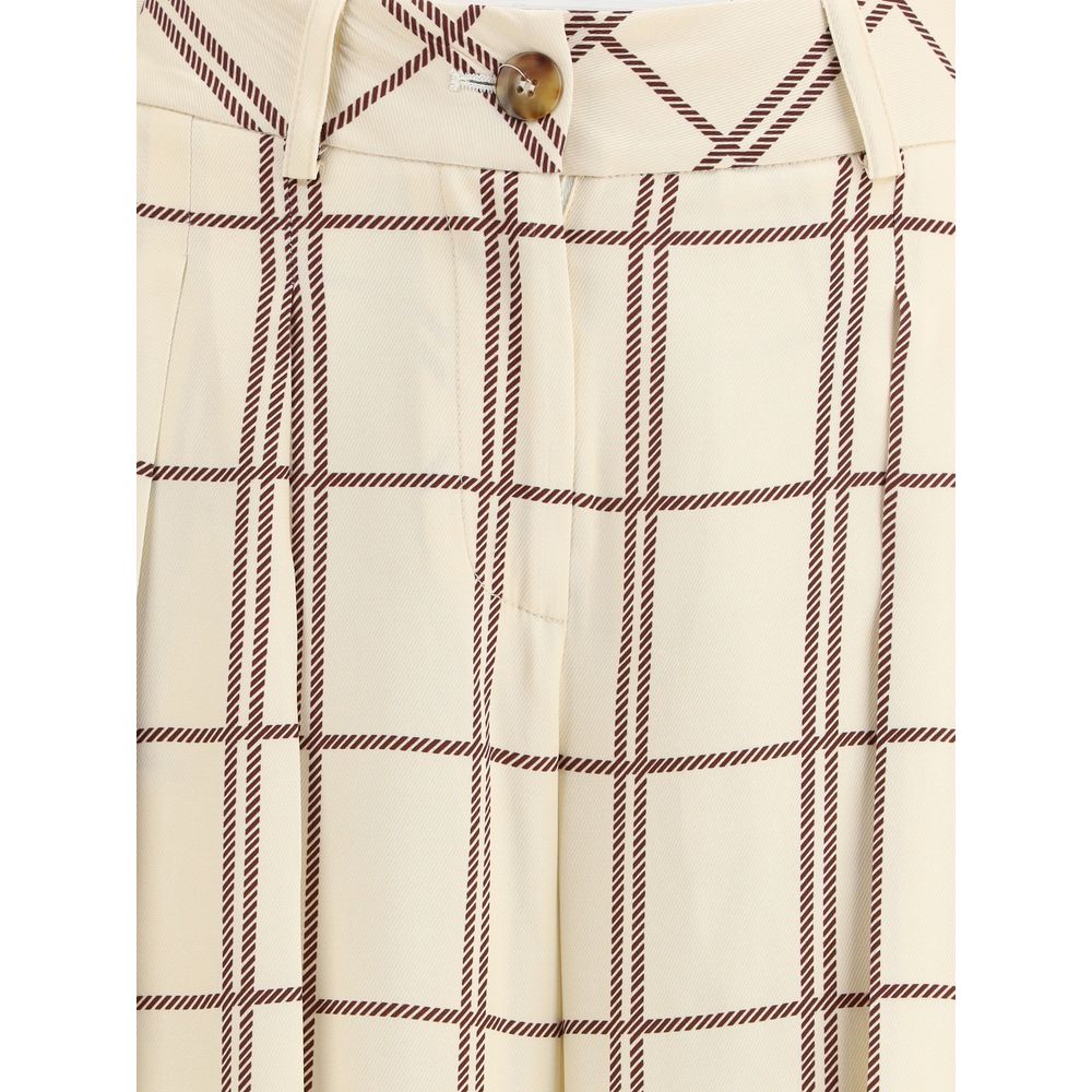 Crida Milano Multicolor Viscose Casual Pants with check graphic, 100% viscose, ideal for everyday elegance, AW25 season, regular fit.