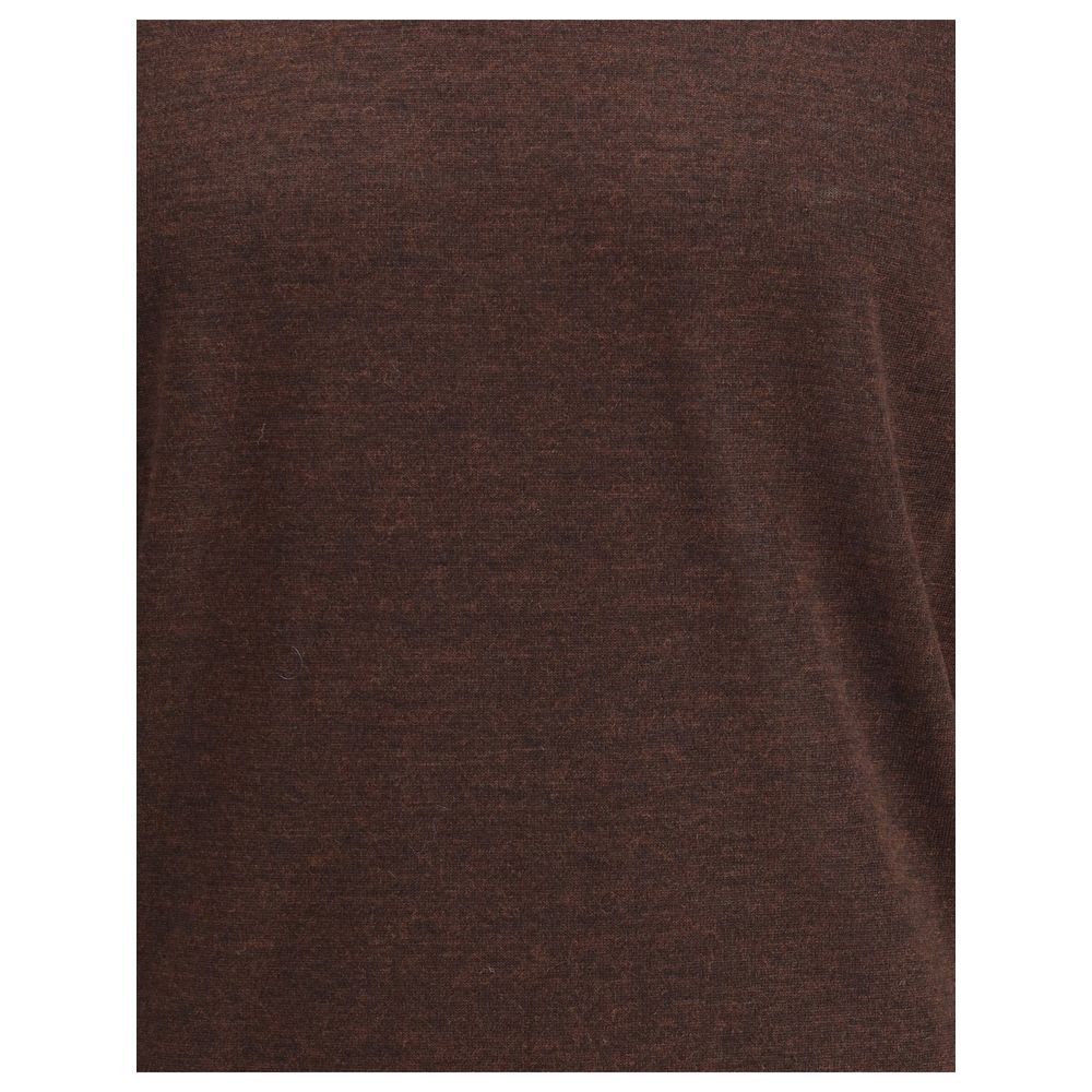 Cruna Brown Wool Turtleneck