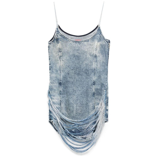 Diesel Tencel denim mini dress with fringes A189640CMBP01-P25
