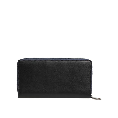 Dolce & Gabbana Black Blue Exotic Leather Men Continental Clutch Wallet