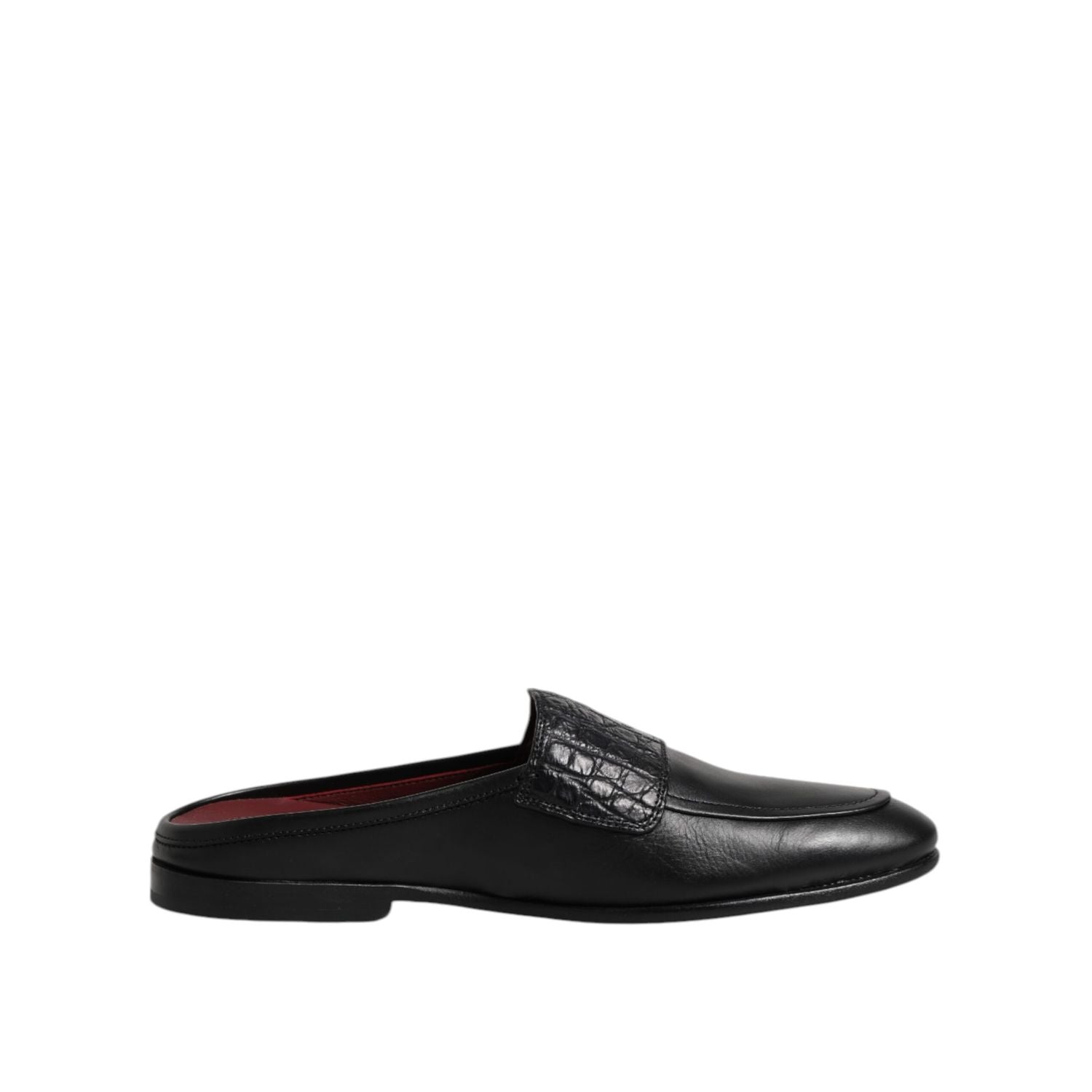 Dolce & Gabbana Black Calfskin Leather Slip On Loafers Shoes
