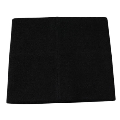 Dolce & Gabbana Black Cashmere DG Logo Square Handkerchief Scarf