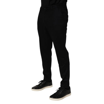 Dolce & Gabbana Black Cashmere Dress Formal Men Trouser Pants