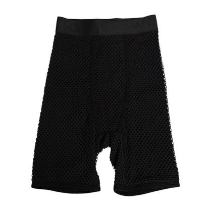 Dolce & Gabbana Black Cotton Logo Shorts Midi Trouser Underwear