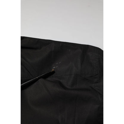 Dolce & Gabbana Black Cotton Star Sequin Dress Formal Men Shirt