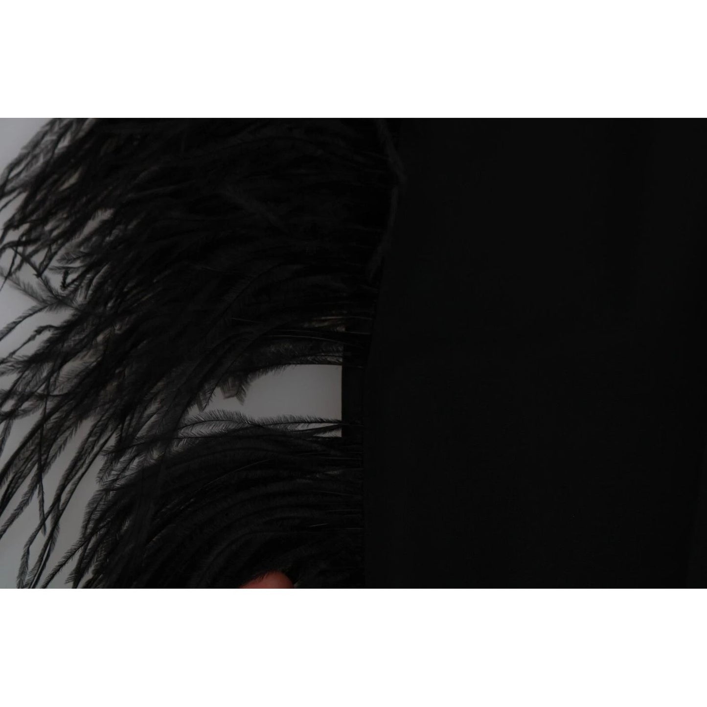 Dolce & Gabbana Black Feather Straight High Waist Pants