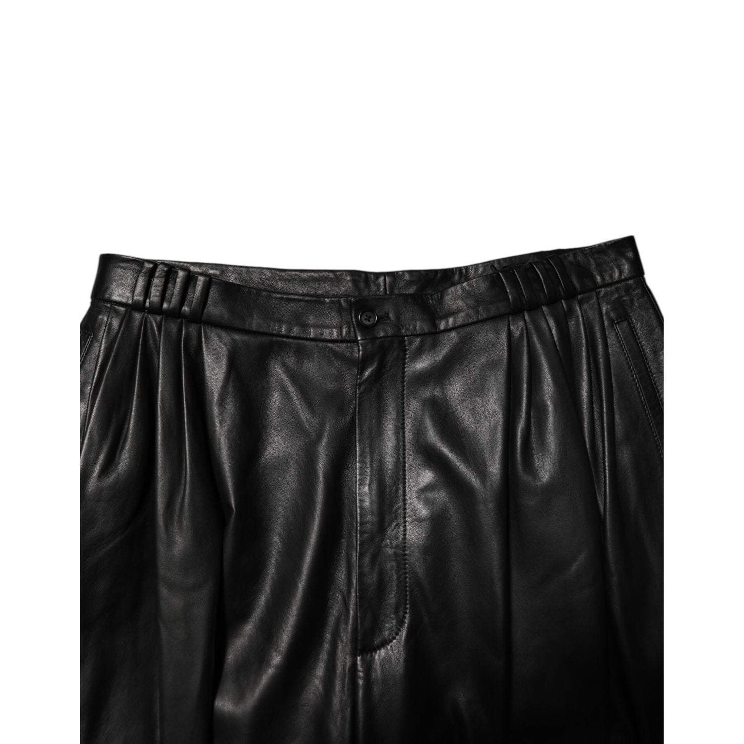 Dolce & Gabbana Black Lamb Leather Trousers Men Pants