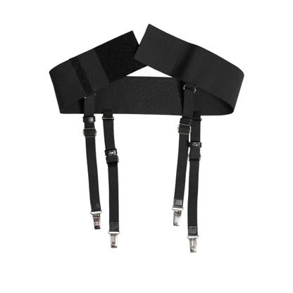 Dolce & Gabbana Black Leather Logo Wide Waist Belt Suspender