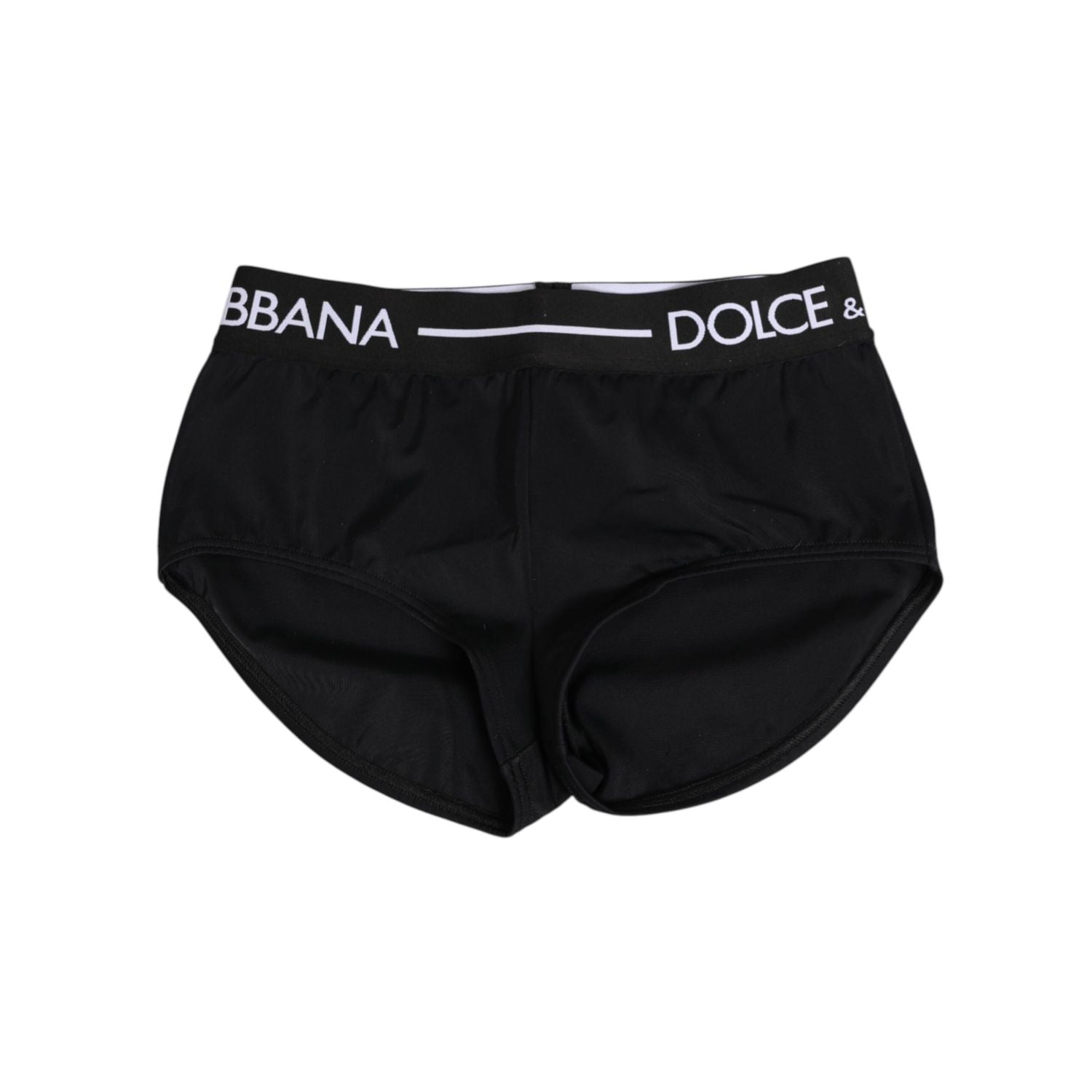 Dolce & Gabbana Black Nylon Logo Waistband Shorts Underwear