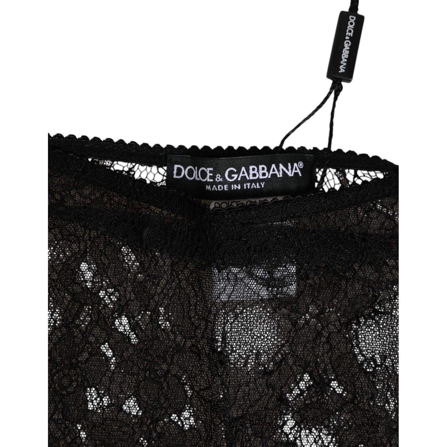 Dolce & Gabbana Black Nylon Stretch High Waist Panty Underwear
