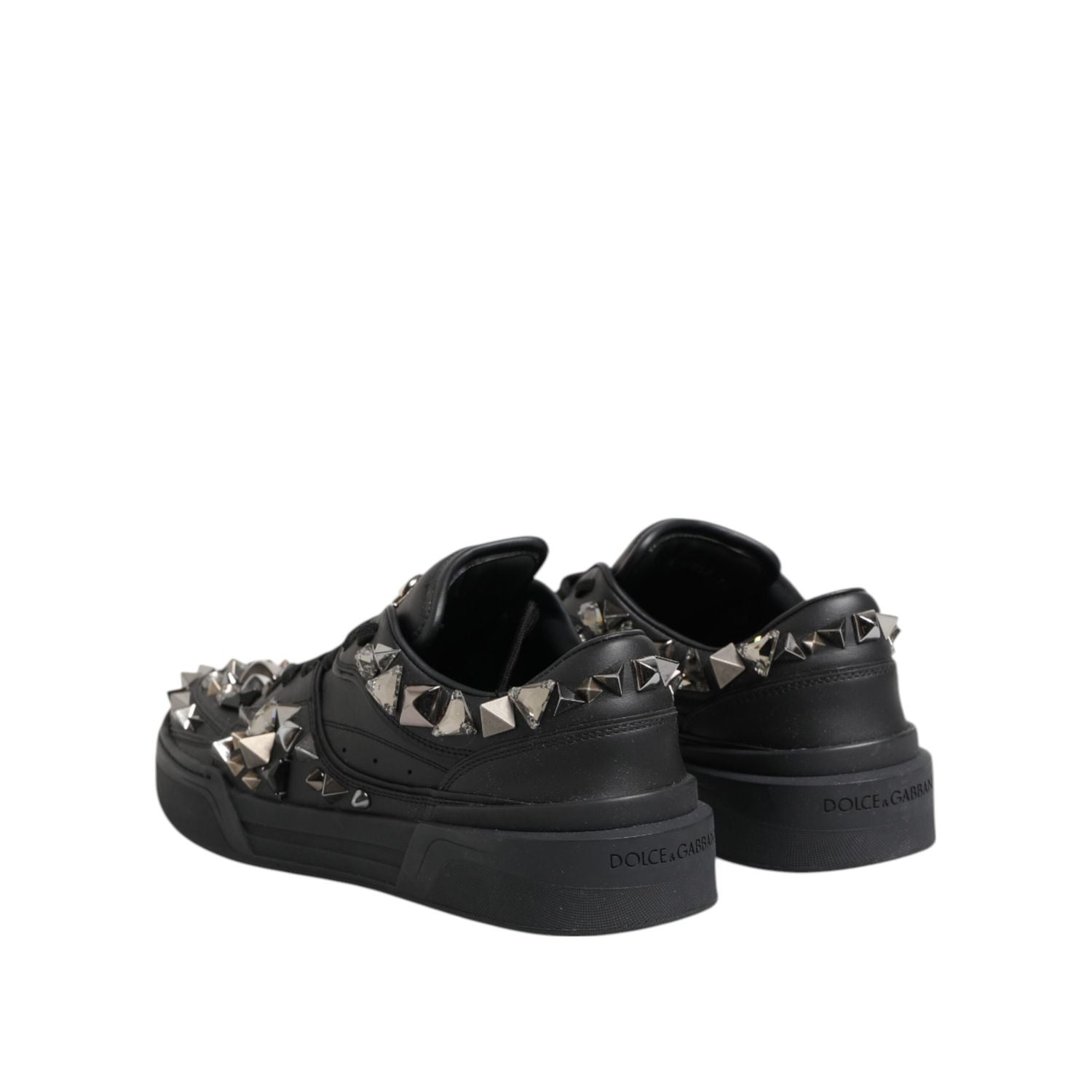Dolce & Gabbana Black Portofino Studded Men Sneakers Shoes