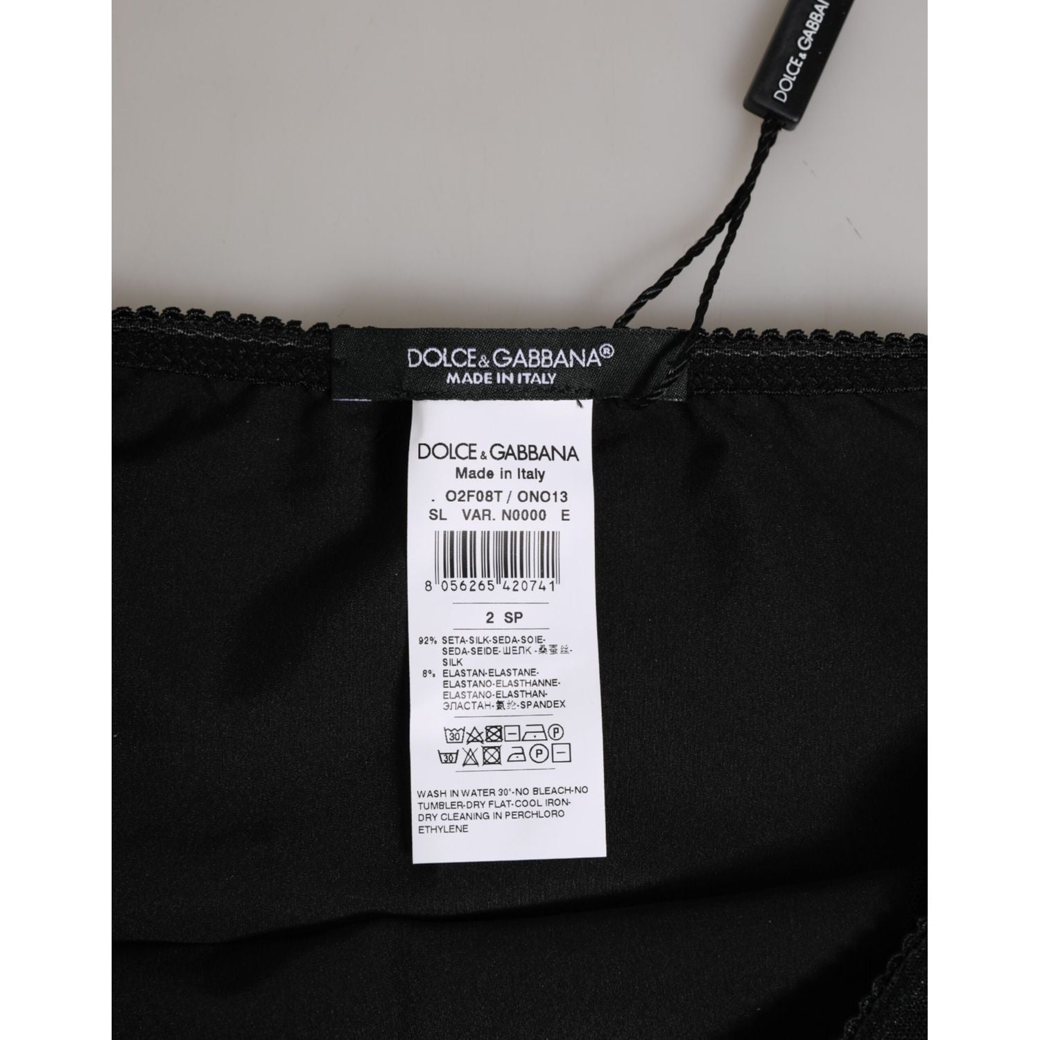 Dolce & Gabbana Black Silk Stretch High Waist Panty Underwear