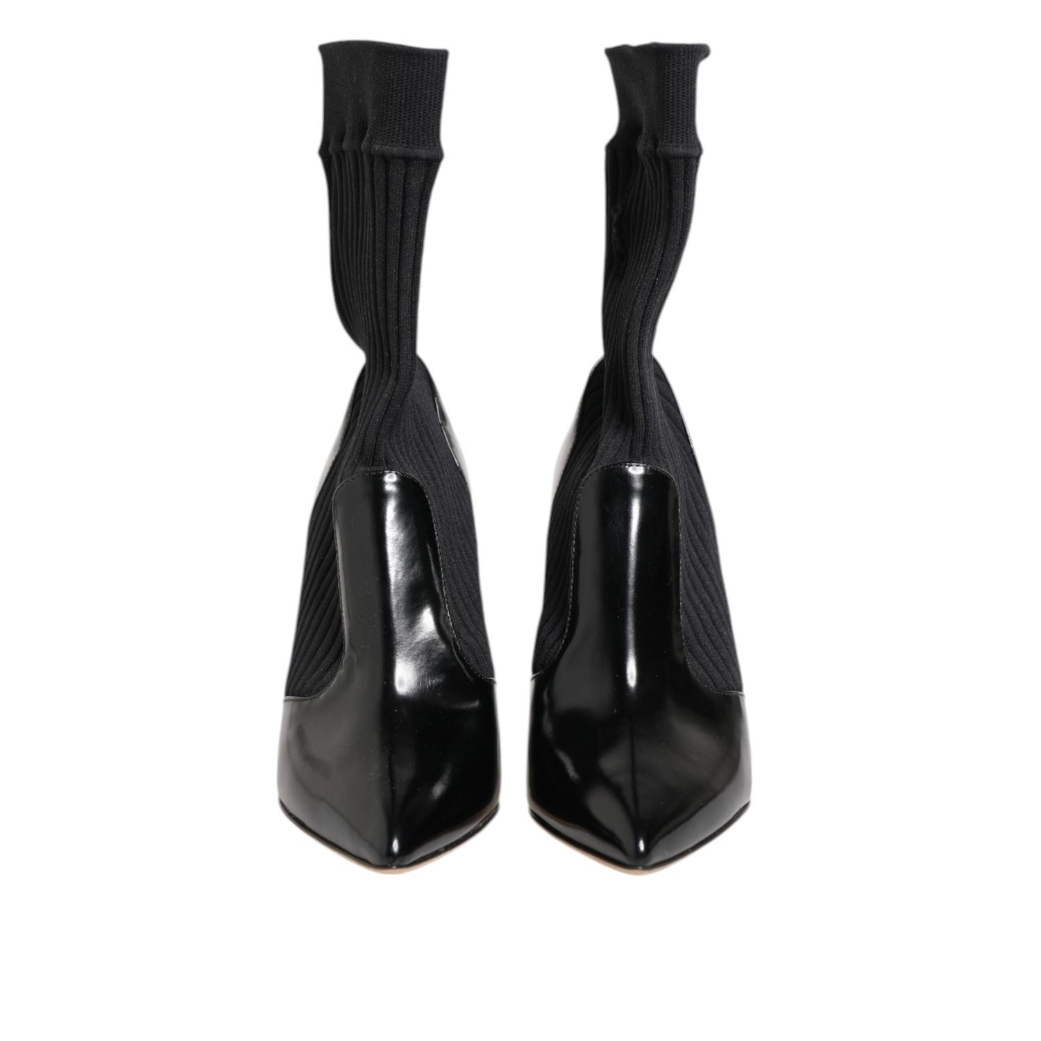 Dolce & Gabbana Black Stretch Stilettos Booties Socks Shoes