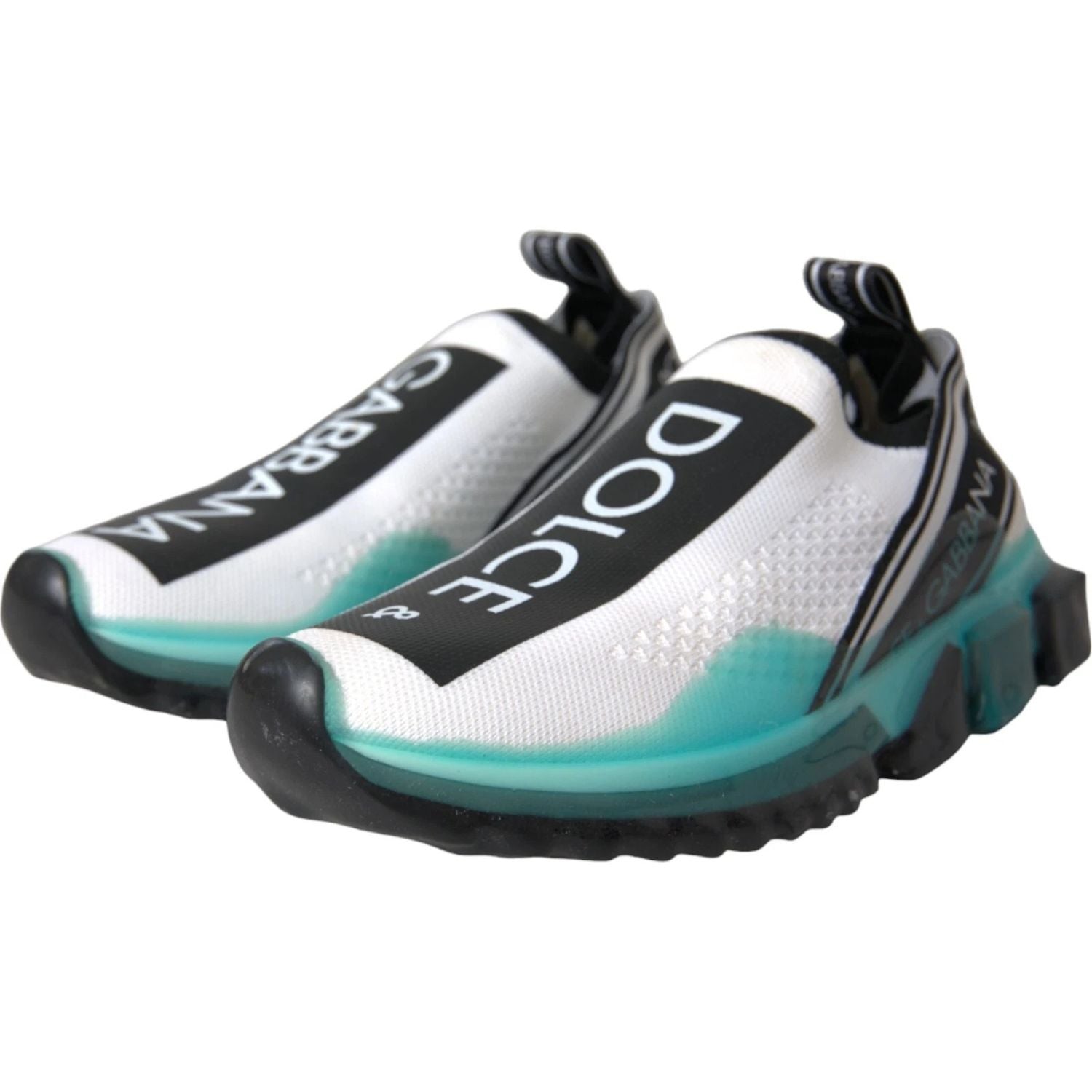 Dolce & Gabbana Black White Blue Slip On Sorrento Sneakers