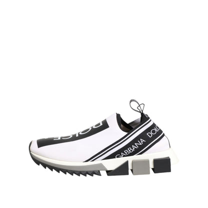 Dolce & Gabbana Black White Slip On Sorrento Sneakers Shoes